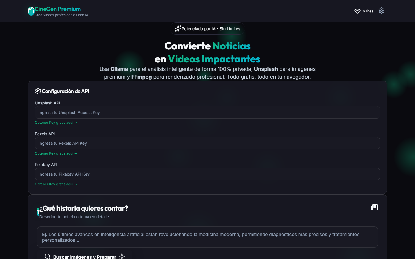 Captura de CineGen Premium 2.0